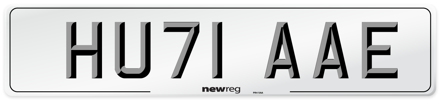 HU71 AAE Number Plate from New Reg